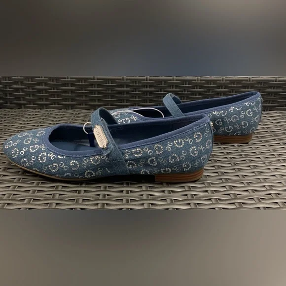 GUESS Mary Jane / Ballerina Flats•Blue Denim w/Embellishments•Sz 5 1/2•NWT - Picture 5 of 9